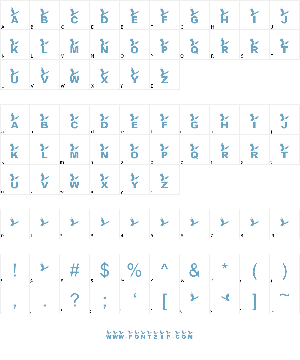 KR Crow Font Character